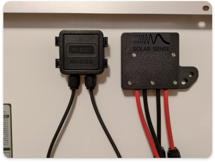 Solar Sense device mounted on a PV module